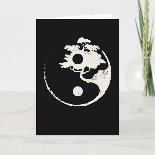 Ying Yang Bonsai Tree Enso Circle Zen Karte (Vorderseite)