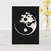 Ying Yang Bonsai Tree Enso Circle Zen Karte (Gelbe Blume)