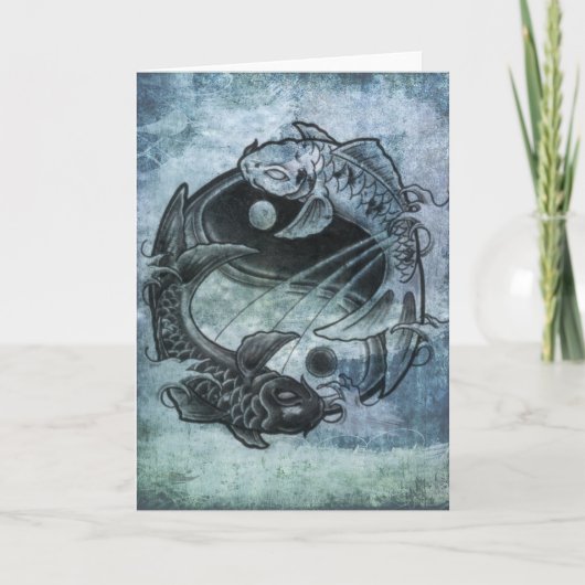 Ying Yang Carp Greeting Card Karte (Vorderseite)