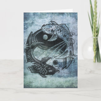 Ying Yang Carp Greeting Card Karte