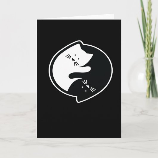 Ying Yang Cat Meditation Karte (Vorderseite)