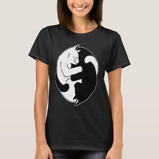 Ying Yang Cat Men Women T-Shirt (Vorderseite)