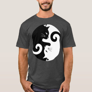 Ying Yang Cats Schwarz-weiß T-Shirt