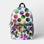 Ying Yang Circles farbenfrohe Muster Bedruckter Rucksack (Vorderseite)