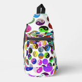 Ying Yang Circles farbenfrohe Muster Crossbody Bag (Vorderseite)