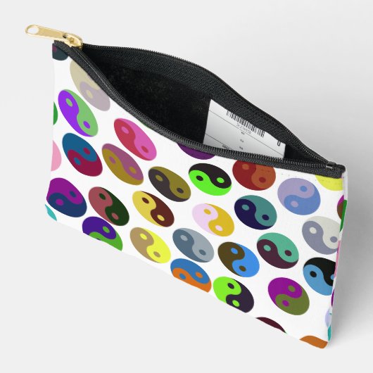 Ying Yang Circles farbenfrohe Muster Zubehörtasche (Offen)