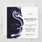 Ying Yang Dragon Birthday Thema Einladung (Vorderseite)