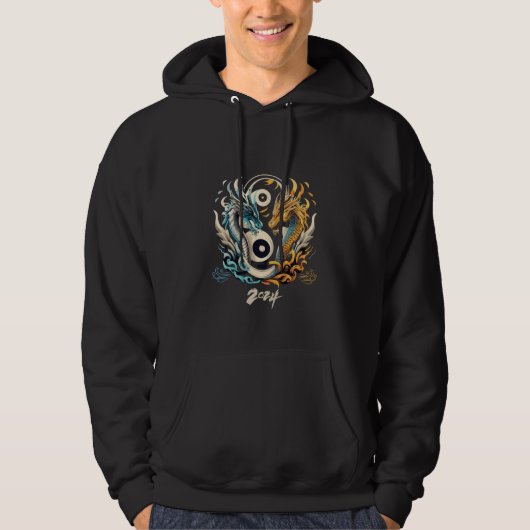 Ying Yang Dragon leitet 2024 Hoodie (Vorderseite)