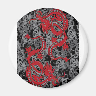 Ying Yang Dragon oin Red - Chinesisches Neujahr Magnet