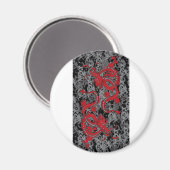 Ying Yang Dragon oin Red - Chinesisches Neujahr Magnet (Vorderseite/Rückseite)