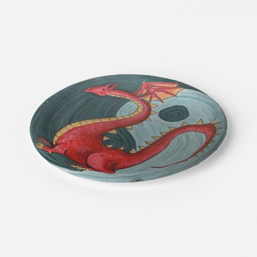 Ying-Yang Dragon Paper-Teller Pappteller (Schrägansicht)