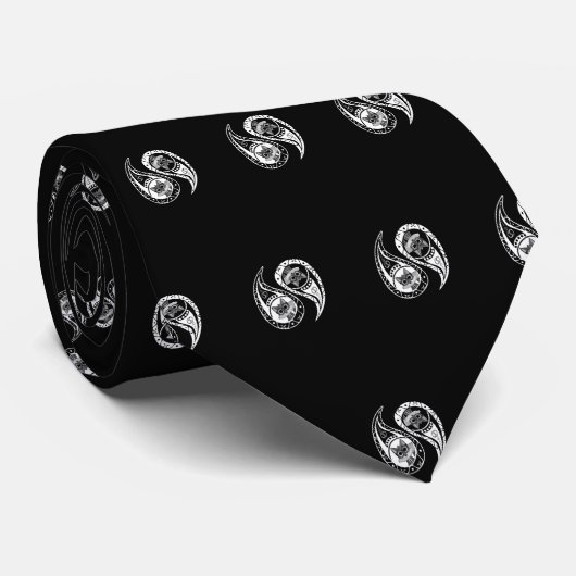 Ying Yang - Fox-Nerd Krawatte (Gerollt)