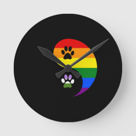 Ying Yang Genderqueer Wall Clock Runde Wanduhr
