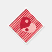 Ying Yang Heart (Rot/Rosa) Serviette (Ecke)