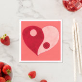Ying Yang Heart (Rot/Rosa) Serviette (Beispiel)