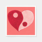 Ying Yang Heart (Rot/Rosa) Serviette (Vorderseite)