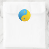 Ying Yang - im ukrainischen Stil Runder Aufkleber (Tasche)