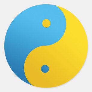 Ying Yang - im ukrainischen Stil Runder Aufkleber