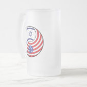 Ying Yang Israel Amerika Mattglas Bierglas (Vorderseite Links)