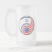 Ying Yang Israel Amerika Mattglas Bierglas (Links)