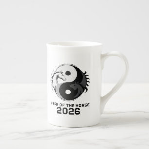 Ying & Yang Jahr des Pferdes 2026 Porzellantasse