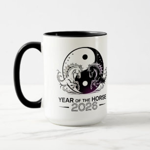 Ying & Yang Jahr des Pferdes 2026 Tasse