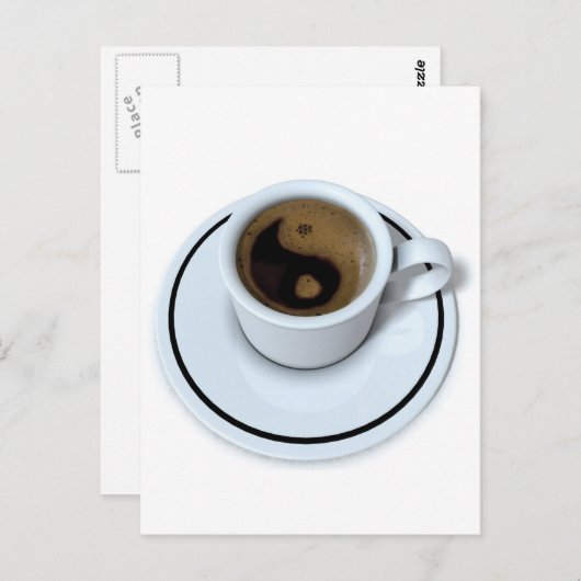 Ying Yang Kaffee Postkarte (Vorne/Hinten)