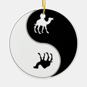 Ying Yang Kamel Keramikornament