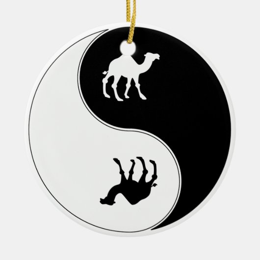 Ying Yang Kamel Keramikornament (Vorne)