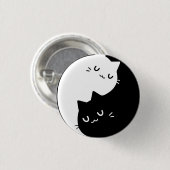 Ying Yang Katzen Button (Vorne & Hinten)