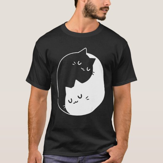 Ying Yang Katzen Katze T-Shirt Tee 1 (Vorderseite)