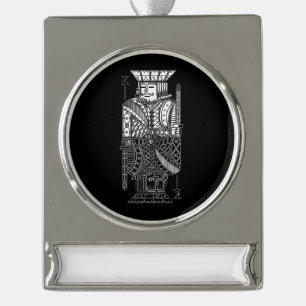 Ying Yang King Banner-Ornament Silber