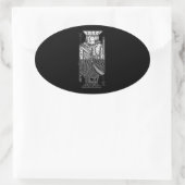 Ying Yang King Ovaler Aufkleber (Tasche)
