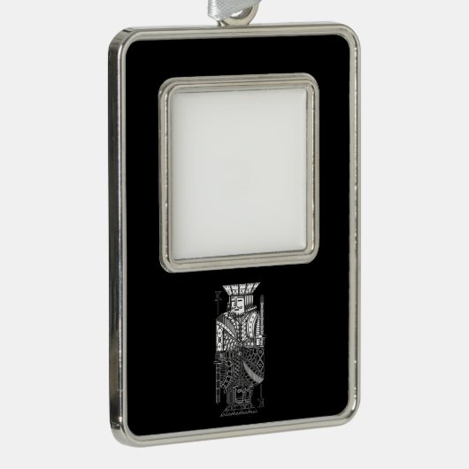 Ying Yang King Rahmen-Ornament Silber (Rechts)