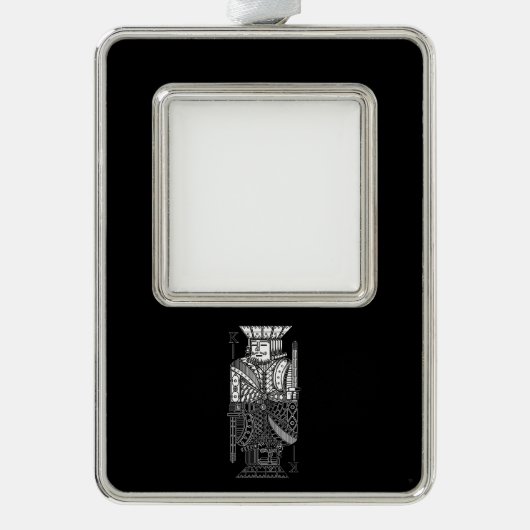 Ying Yang King Rahmen-Ornament Silber (Vorderseite)