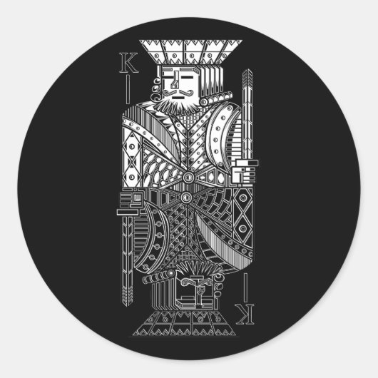 Ying Yang King Runder Aufkleber (Vorderseite)