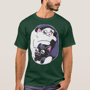 Ying yang kittens niedliche Kawaii Katze Liebhaber T-Shirt