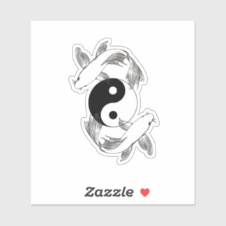 Ying Yang Koi-Fisch-Aufkleber Aufkleber