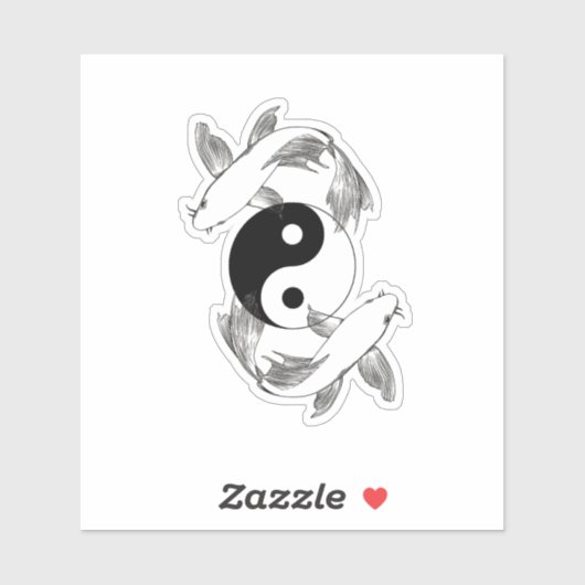 Ying Yang Koi-Fisch-Aufkleber Aufkleber (Blatt)