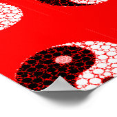 Ying-Yang-Kreise auf rot Poster (Ecke)