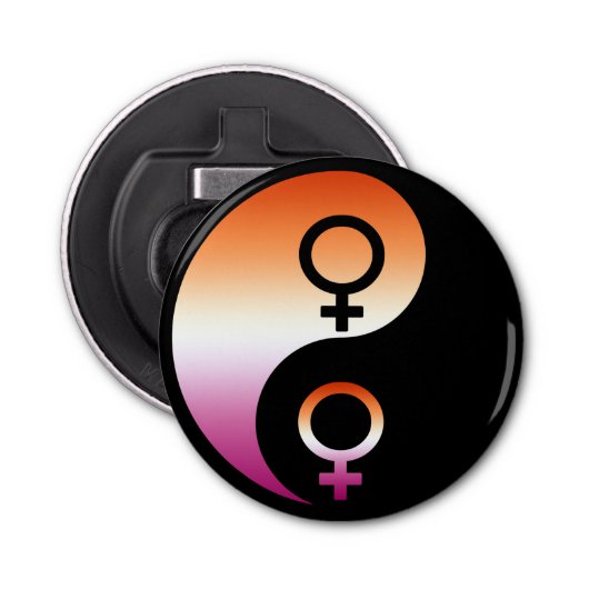 Ying Yang | Lesbian Pride Flaschenöffner (Vorderseite)