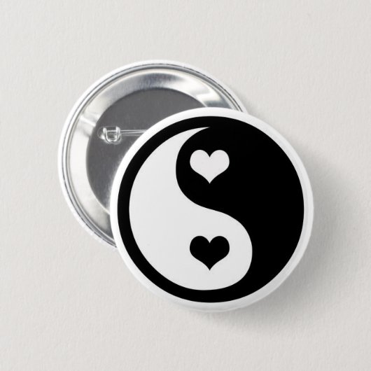 Ying Yang Liebe Button (Vorne & Hinten)