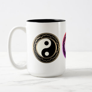 Ying Yang lotus Design (Yin und Yang Symbol)  Zweifarbige Tasse
