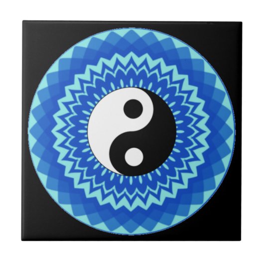 Ying yang mandala design (Yin und Yang Symbol) Fliese (Vorderseite)