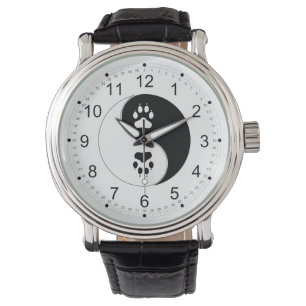 Ying Yang Paw Print Armbanduhr