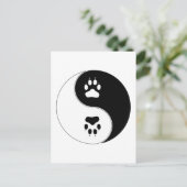 Ying Yang Paw Print Postkarte (Stehend Vorderseite)