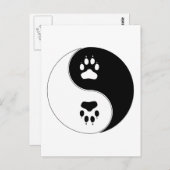 Ying Yang Paw Print Postkarte (Vorne/Hinten)