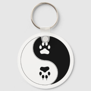 Ying Yang Paw Print Schlüsselanhänger