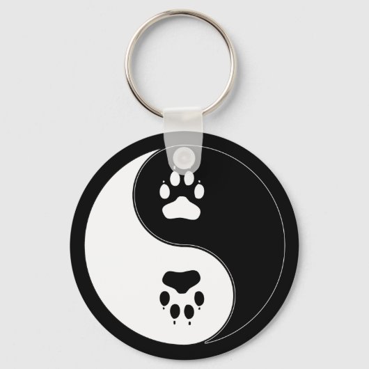 Ying Yang Paw Print Schlüsselanhänger (Vorderseite)
