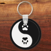 Ying Yang Paw Print Schlüsselanhänger (Vorderseite)